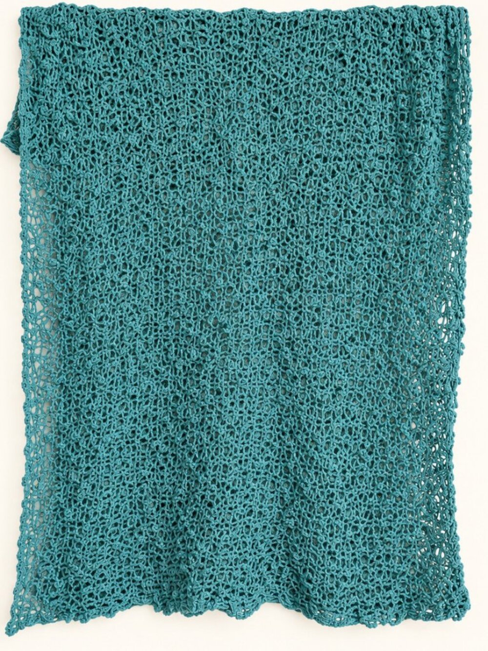 Lost River Clothing Aqua Openwork Knit Scarf Wrap